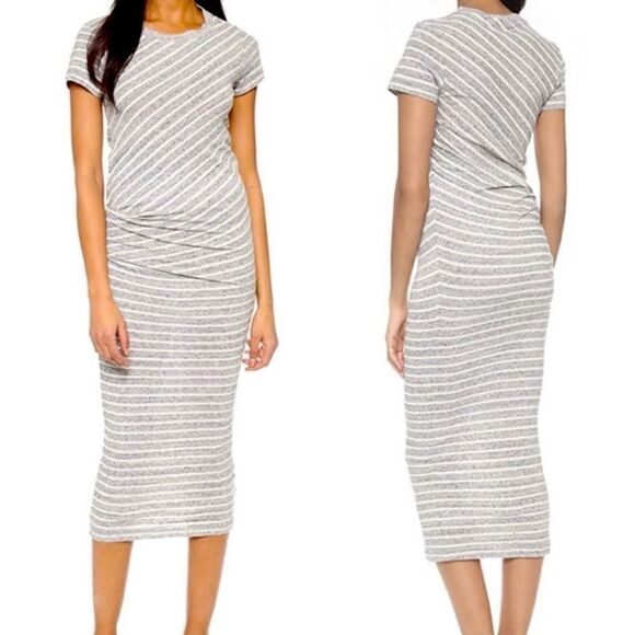 NWT Standard James Perse striped cotton midi Dress - Picture 1 of 10